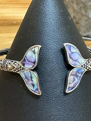 Beautiful Woman’s Natural Amethyst Mermaid Tail Cuff Bracelet BNWT In Silver  • $5