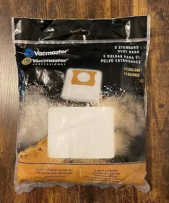 $11.99 • Buy Vacmaster 4-5 Gallons Standard Dry Vacuum Dust Filter Bags DVB45~NEW IN PACKAGE!