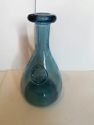 Vintage Holmegaard Carafe Bottle  Blue / Green Glass With Seal  Ole Winther • £14