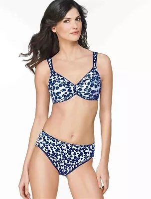 NWT Wacoal 34D Awareness Full Coverage Underwire Bra 855167 BLUE Cheeta 114659 • $42