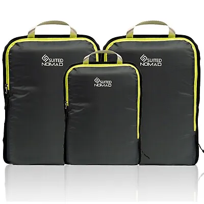 SUITEDNOMAD Compression Packing Cubes SetUltralight Travel Organizer Bags • $23.95