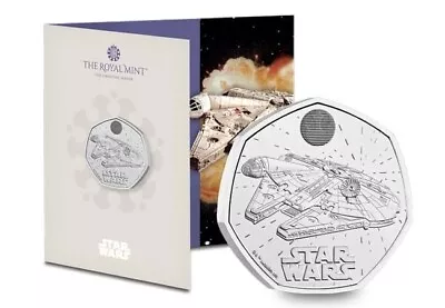2024 Star Wars Millennium Falcon 50p BU Coin In Royal Mint Pack. FREE Post • £14.49