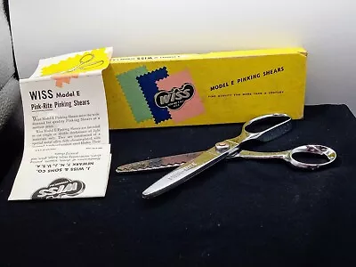 Vintage WISS Model E Pinking Shears / Scissors Pink Rite Original Box W/ Manual • $10