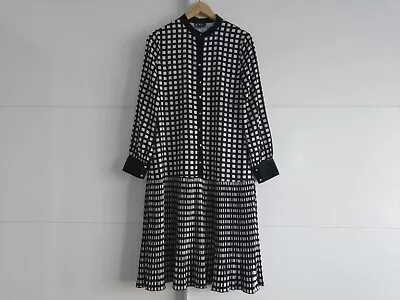 Women's Black/white French Mason Dress Size S UK 10 EUR 38 Below The Knee • $12.43