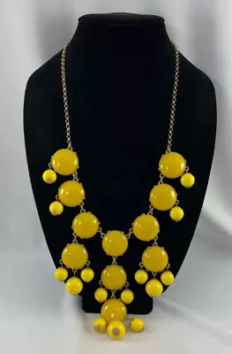 JCrew Gold Tone Yellow Bubble Bib Statement Necklace • $20