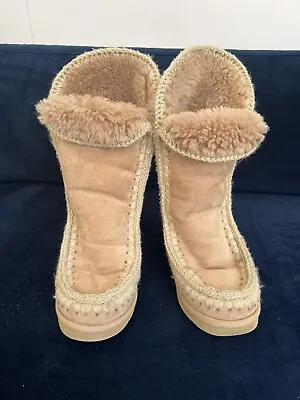 MOU Eskimo Inner Wedge Tall Ugg Boots Size 38 (US 8) • $150