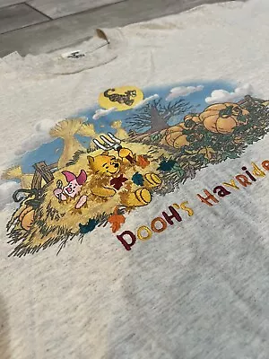 Vintage Winnie The Pooh T Shirt Hayride  Size XXL Single Stitch Disney Store • $60