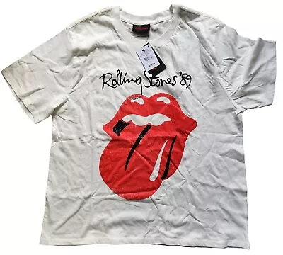THE ROLLING STONES Tongue 89' T-Shirt (L White) • $32.99