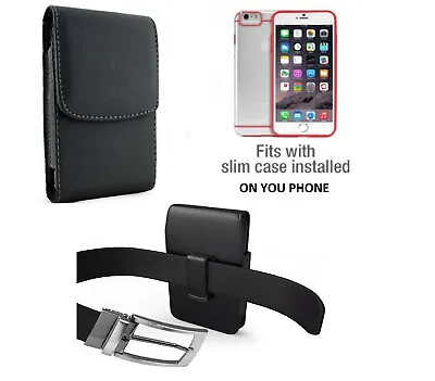 Vertical Leather Swivel Belt Clip Case Holster For IPhone Samsung & Other Phones • $9.49