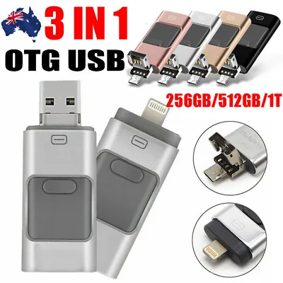 $20.99 • Buy 256GB USB Flash Drive Disk Storage Memory Stick For IPhone IPad PC IOS Android