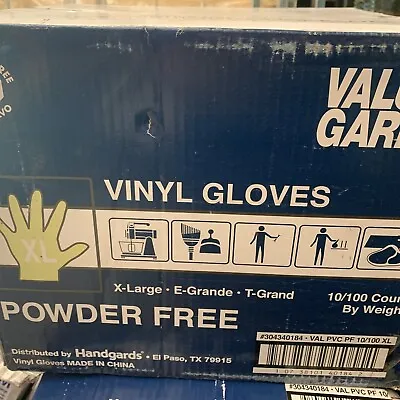 1000 Pack Valugards XL Vinyl Gloves Powder Free New Open Box. 304340184 • $28.99