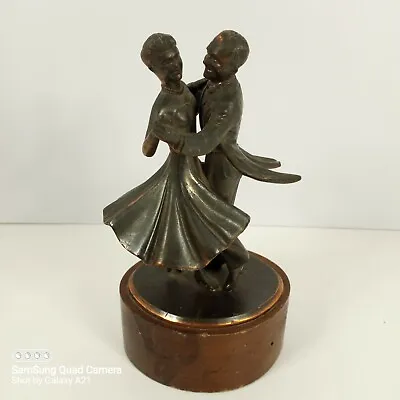 Vintage Fred Astaire Ballroom Dance 9  Tall Trophy On Wood Missing Winner Plate • $175