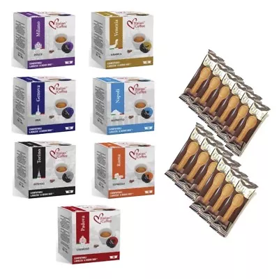 Lavazza A Modo Mio Compatible Coffee Capsules - 7 Great Italian Cities + Biscuit • £33.99