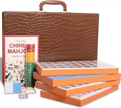 Chinese Mahjong Set Mahjong Game Set With 146 Numbered Large Tiles (1.5  Blue) • $85.99