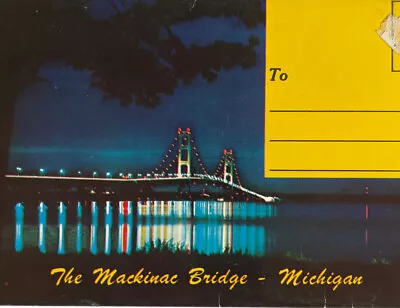 Vintage 1981 Accordion Postcards Mackinac Bridge Michigan 6 Double Sided Cards • $25