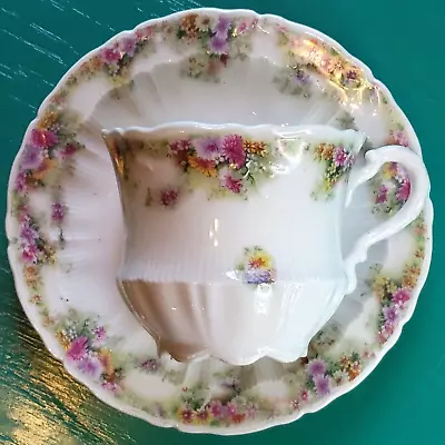 Germany C.t. Carl Tielsch Cup And Saucer Colorful Floral Pattern • $7.99