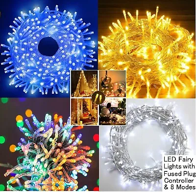 LED Fairy Lights Plug In Waterproof OUTDOOR Garden Party String Lights 10-50M • £19.95