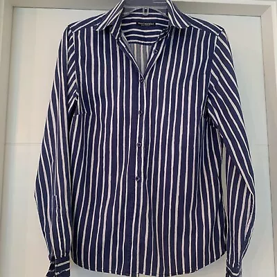 Marimekko Mika Piiranen Navy & White Striped Blouse Shirt-XS S • $68