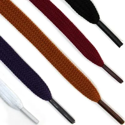 FLAT Coloured Shoelaces Football Boot Laces Trainer Shoe  5 COLOURS  3 LENGTHS • £1.99