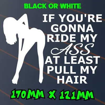 Tailgater Ride My Ass Pull My Hair Sticker Car Decal 4x4 Ute 4WD BNS JDM Vinyl • $5.95