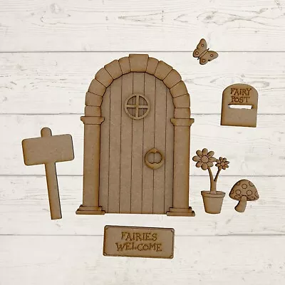 £4.95 • Buy MDF Wooden Fairy Door Elf Craft Blank Ready To Decorate Fairy Kit PS