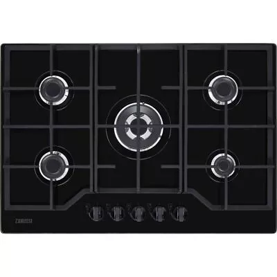 Zanussi ZGGN755K Built In 74cm 5 Burners Black Gas Hob • £359