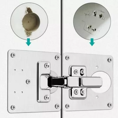 1-6SET Cabinet Hinge Repair Plate With 6 Mounting Screws Closet Door Repair Kits • £9.95