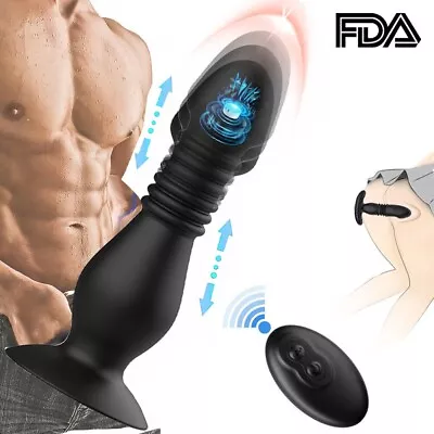 Vibrating Thrusting Prostate Massager Vibrator Dildo Sex Toys Anal Butt Plug Men • $20.69