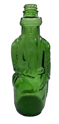 Anchor Hocking Green Glass Gin Liquor Bottle Moses Man With A Beard 4/5 Quart • $24