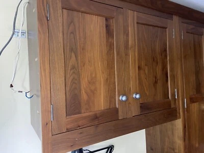 Solid Walnut Wall Mounted Cupboard X2 With Integrated Led Lighting • £70