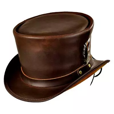 Steampunk El Dorado Leather Top Hat | 100% Handmade | New With Tags • $79.99