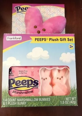 Frankford Peeps Gift Set 6in Pink Bunny Plush Set W/marshmallow Candy -NEW  • $5.99