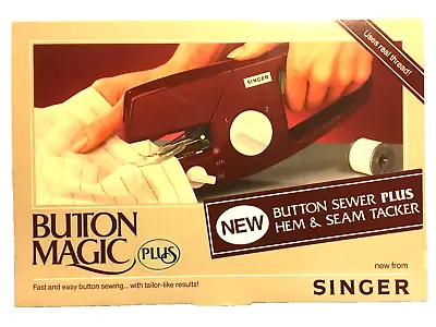 Vintage Singer Button Magic 1984 Button Sewer In Original Box Sewing Fast Easy • £26.24