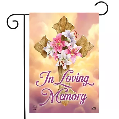 In Loving Memory Cross Bereavement Garden Flag Inspirational Religious 12.5 X18  • $9.86