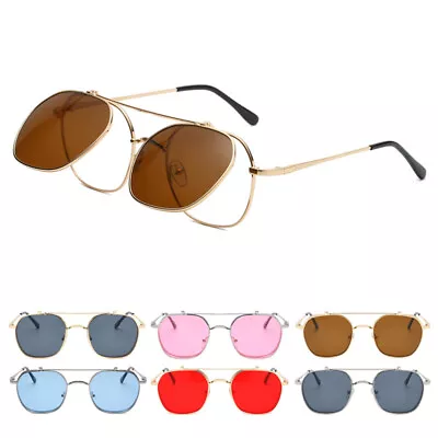 Flip Up Steampunk Sunglasses Retro Punk Hip Hop Metal Flip Stylish Sun Glasses • $11.99