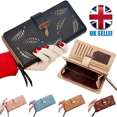 Ladies Leather Wallet Long Large Purse Card Phone Holder Case Clutch Handbag UK • £9.99