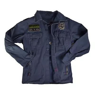 Dragonfly Rocker 1971 Embroidered Faded Blue Jacket | Men's Size Medium • $29.98