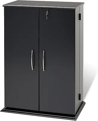 DVD CD Blu-Ray Storage Media Tower Unit Rack Home Movie Cabinet Locking Doors • $163.80