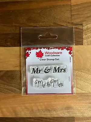 £2.95 • Buy Woodware Mr & Mrs Clear Stamp Set JWS016