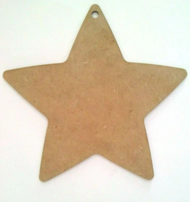 £3 • Buy New Pack Of 5 Mdf Star Wood Shapes 5 Inches 2mm One Hole Blank To Decorate Craft