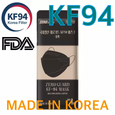 10x Adult KF94 Black Protective 4 Layer 3D Individual Package Korea Face Mask • $28.40