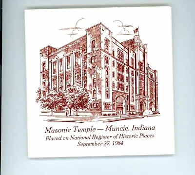 Masonic Temple Muncie IN Wall Hang National Register Historic Places Sept. 1984  • $5.95