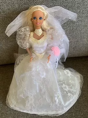 Vintage 1989 Wedding Fantasy Barbie Doll Bride FREE SHIPPING • $24.85