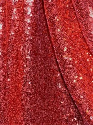 £1.09 • Buy Red 3mm Sequin Fabric Sparkly Bling Material Cloth 2W Stretch 130cm Wide Metre