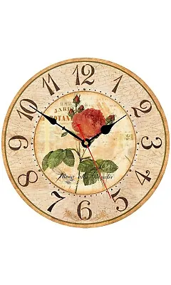 £14.99 • Buy Red Rose High Quality Taiwan Sun Silent And Stable Clock 