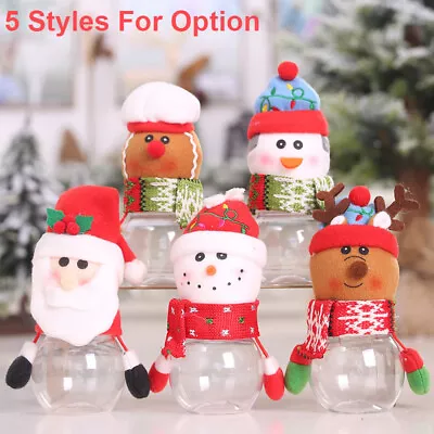 Christmas Candy Jar Plastic Storage Bottle Xmas Sweet Box Gift Bottle For Kids • $7.36