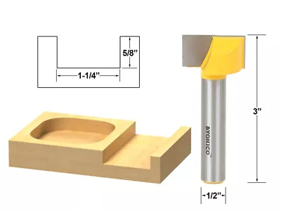 1-1/4  Diameter Bottom Cleaning Router Bit - 1/2  Shank - Yonico 14975 • $18.95