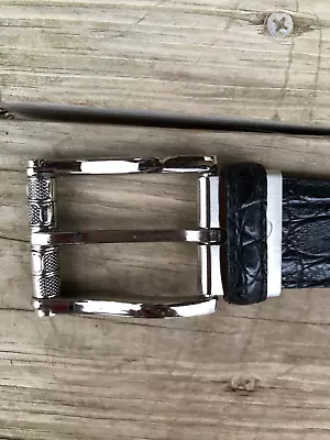 Martin Dingman Belt Nile Crocodile Black Leather Silver Buckle 42 • $100