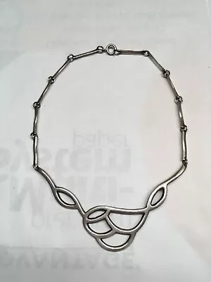 925 Sterling Silver Taxco TU-03 Abstract Choker Necklace 14-3/4” Signed • $85