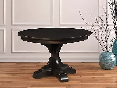 Amish Traditional Round Footed Pedestal Dining Table Solid Wood 42 48 54 60  • $2699